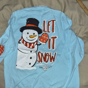 Simply Southern Snowman Shirt - Light Blue